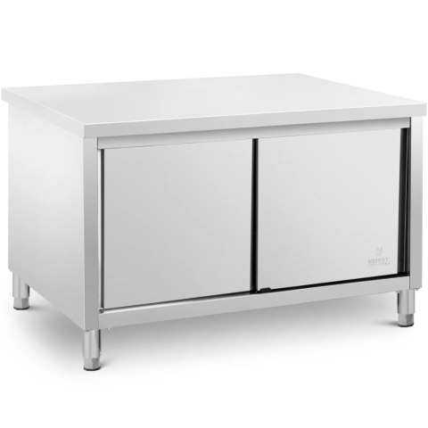 Stół gastronomiczny z szafką drzwi przesuwne 140 x 80 x 87 cm do 500 kg