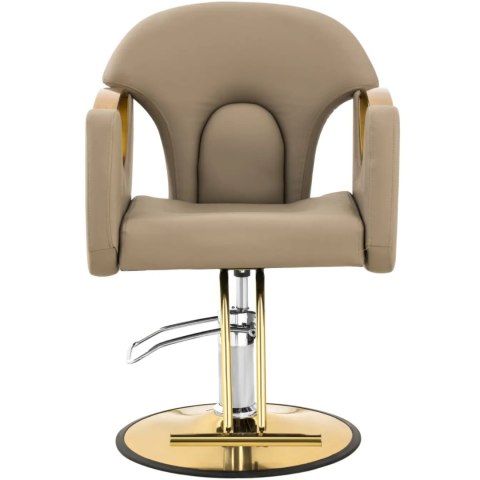 Fotel fryzjerski barberski z podnóżkiem BARTON - beżowy