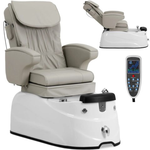 Fotel podologiczny do pedicure z funkcją masażu brodzikiem - beżowy