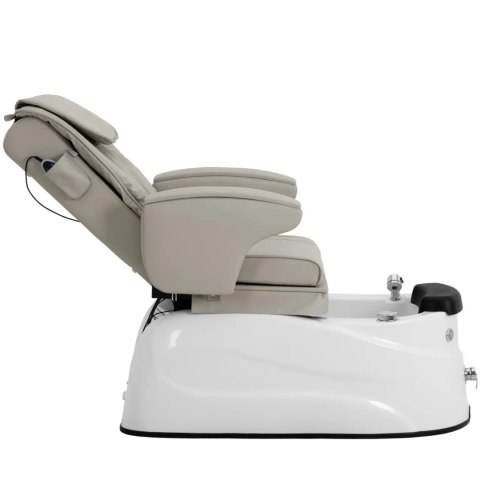 Fotel podologiczny do pedicure z funkcją masażu brodzikiem - beżowy