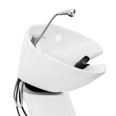 Myjka fryzjerska umywalka uchylna z baterią wężem - biała