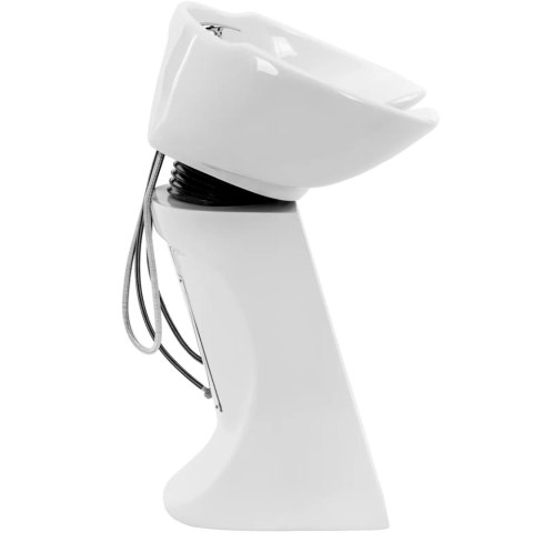 Myjka fryzjerska umywalka uchylna z baterią wężem - biała