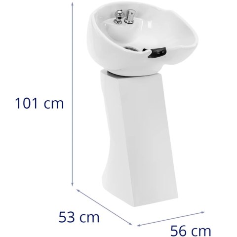 Myjka fryzjerska umywalka uchylna z baterią wężem - biała