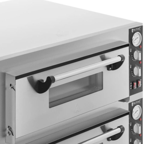 Piec do pizzy dwukomorowy z kamieniem szamotowym na 8 pizz śr. 30 cm 8400 W