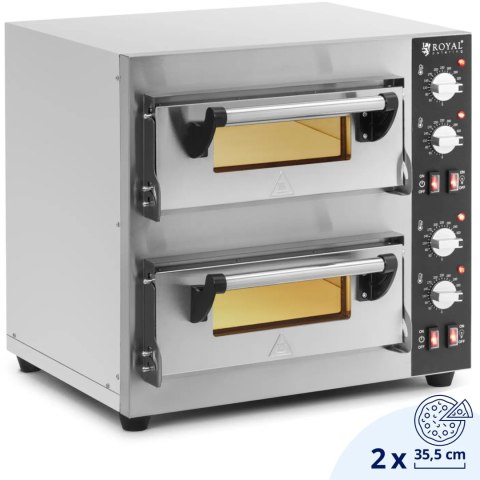 Piec do pizzy podwójny z kamieniem szamotowym na 2 pizze śr. 35 cm 4000 W