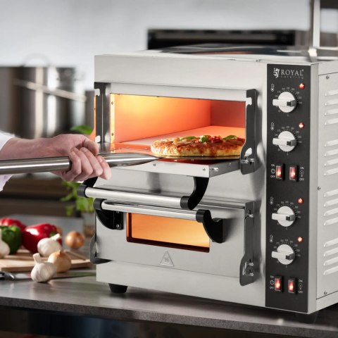 Piec do pizzy podwójny z kamieniem szamotowym na 2 pizze śr. 35 cm 4000 W