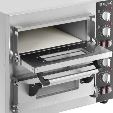 Piec do pizzy podwójny z kamieniem szamotowym na 2 pizze śr. 35 cm 4000 W