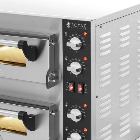 Piec do pizzy podwójny z kamieniem szamotowym na 2 pizze śr. 35 cm 4000 W
