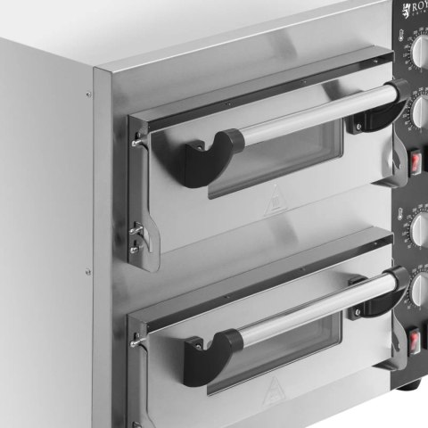 Piec do pizzy podwójny z kamieniem szamotowym na 2 pizze śr. 35 cm 4000 W