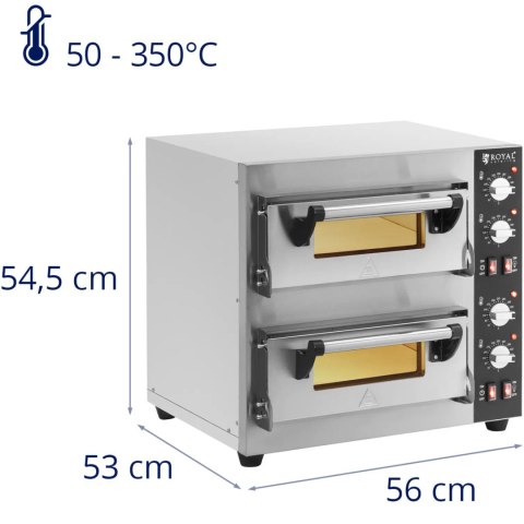 Piec do pizzy podwójny z kamieniem szamotowym na 2 pizze śr. 35 cm 4000 W