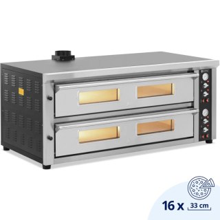 Piec do pizzy podwójny z szamotem na 16 pizz śr. 33 cm 400 V 16800 W