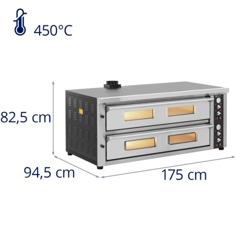 Piec do pizzy podwójny z szamotem na 16 pizz śr. 33 cm 400 V 16800 W
