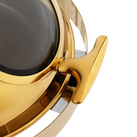 Podgrzewacz bemar bufetowy do potraw na pastę okrągły z pokrywą rolltop 6 l - złoty
