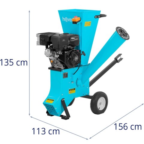 Rozdrabniacz rębak spalinowy do gałęzi krzewów 2 leje wrzutowe śr. 89 mm 15 KM