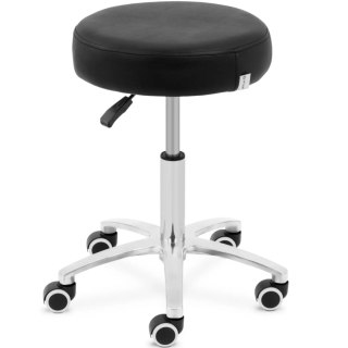 Taboret stołek kosmetyczny na kółkach do 120 kg COMO - czarny