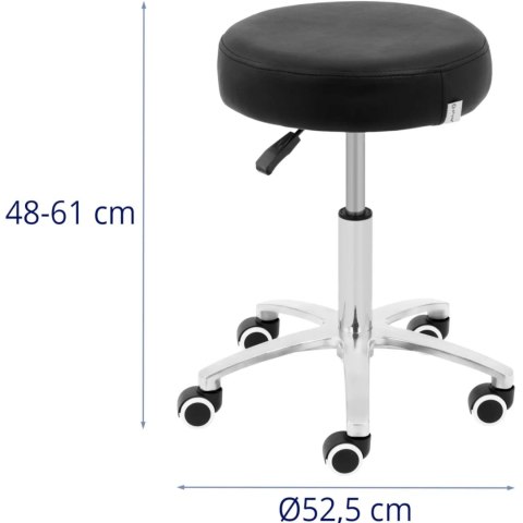 Taboret stołek kosmetyczny na kółkach do 120 kg COMO - czarny