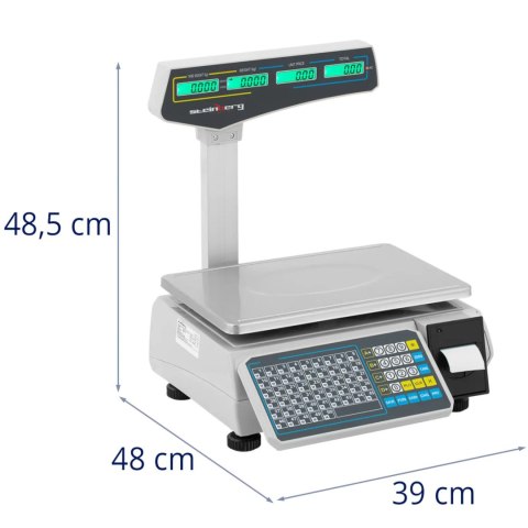 Waga sklepowa handlowa z drukarką etykiet LCD 30 kg / 15 g