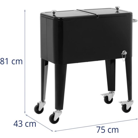 Wózek chłodniczy lodówka barek ogrodowy na lód napoje z otwieraczem 57 l