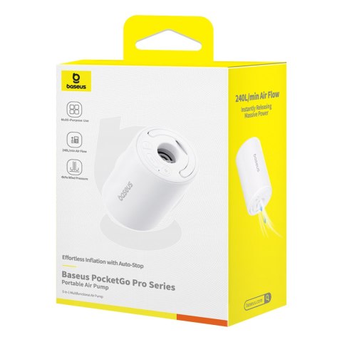 2w1 Pompka turystyczna do materaca i latarką LED PocketGo Pro - biała