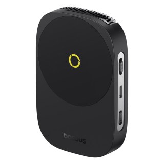 3w1 Wentylator do chłodzenia smartfona ładowarka indukcyjna 15W i podstawka - czarny