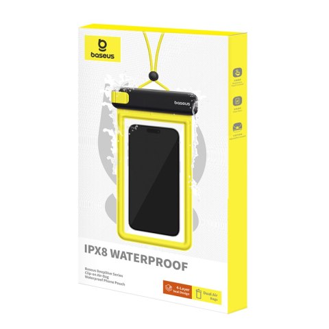 Etui wodoodporne do telefonu 7.2'' IPX8 Deep Dive 4 warstwy - czarno-żółte