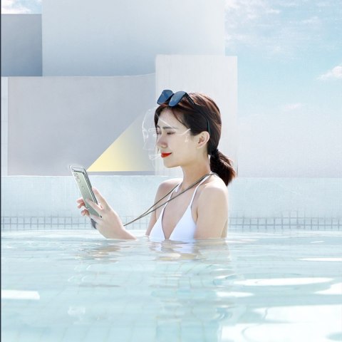 Etui wodoodporne na telefon 7.2'' AquaGlide IPX8 z systemem Slide Lock - czarne