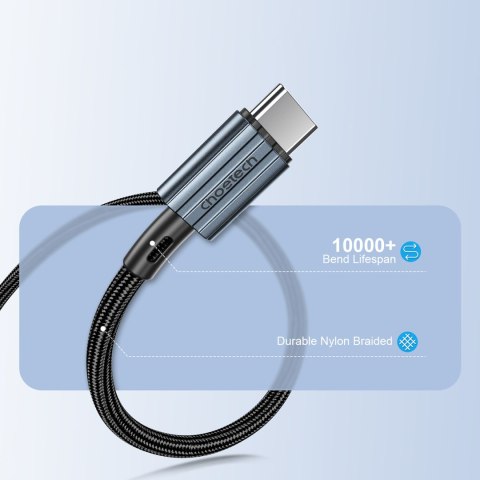 Kabel przewód USB-C - USB-C PD 60W w oplocie XCC-1014 - szary