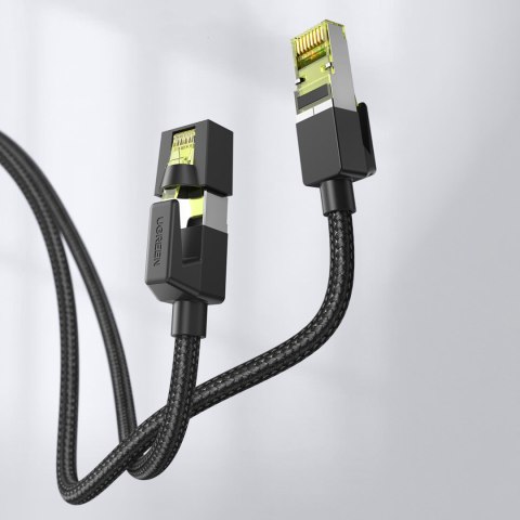 Kabel sieciowy patchcord w oplocie Ethernet RJ45 Cat 7 10Gbps 0.5m - czarny