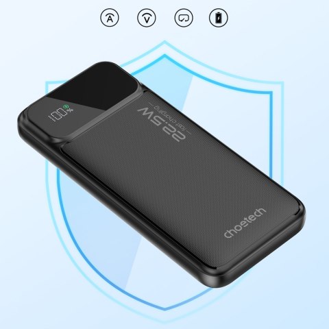 Powerbank 10000 mAh 22.5W PD USB-A USB-C - czarny