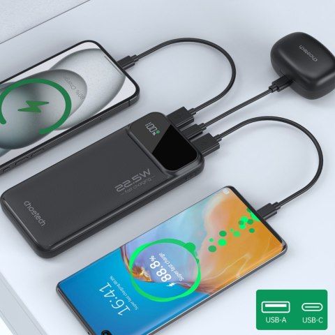 Powerbank 10000 mAh 22.5W PD USB-A USB-C - czarny