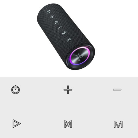 Głośnik przenośny Bluetooth Mirtune C2 24W + kable USB-C AUX - czarny