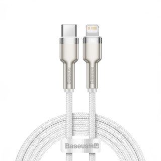 Kabel przewód Cafule Series Metal Data USB-C - iPhone Lightning 20W PD 1m - biały