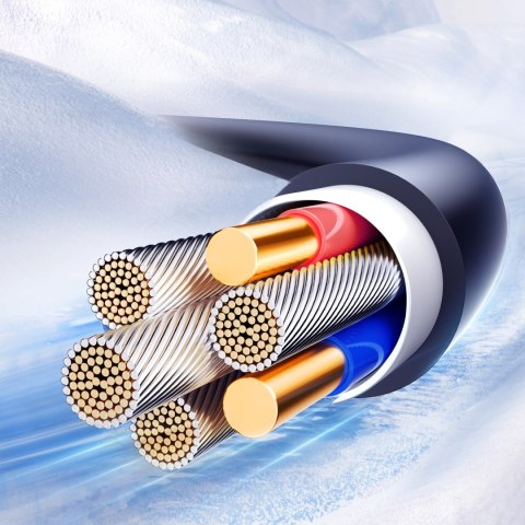 Kabel przewód spiralny USB-C - iPhone Lightning Crystal-Clear Series 30W 1.5m - czarny