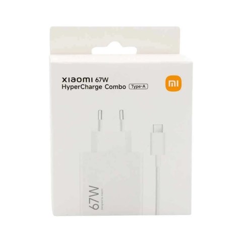 Ładowarka sieciowa Xiaomi 67W 6.2A USB-A z kablem USB-C - biała