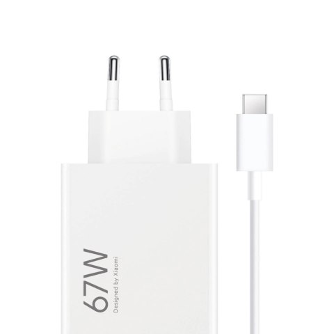 Ładowarka sieciowa Xiaomi 67W 6.2A USB-A z kablem USB-C - biała