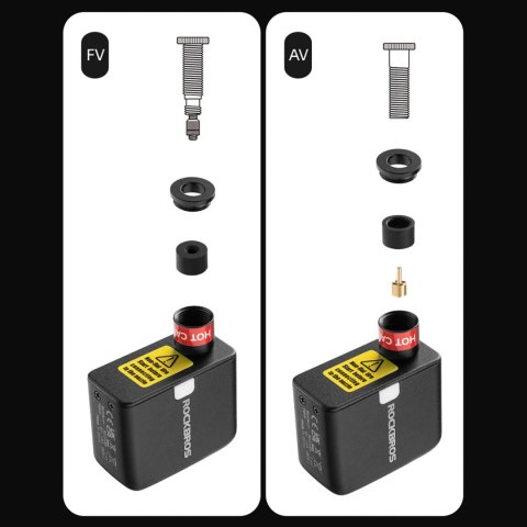 MINI Pompka rowerowa elektryczna USB Schrader Presta 6.9bar 100PSI - czarna