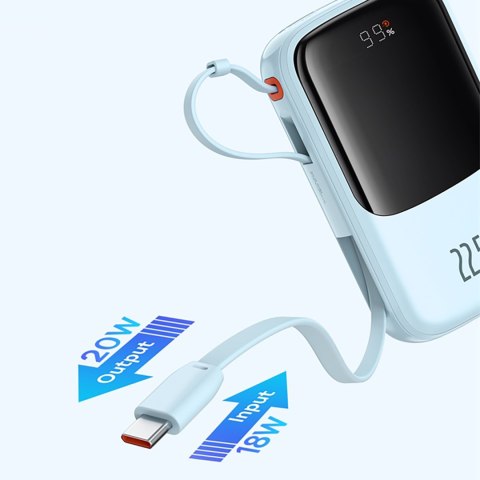 Power bank 10000mAh Qpow Pro+ 22.5W USB-C - niebieski