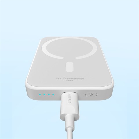 Powerbank 6000mAh Magnetic Mini Air 20W z kablem USB-C - biały