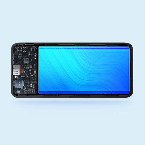 Powerbank Airpow 20W 10000mAh z kablem USB-A - USB-C 30cm - czarny