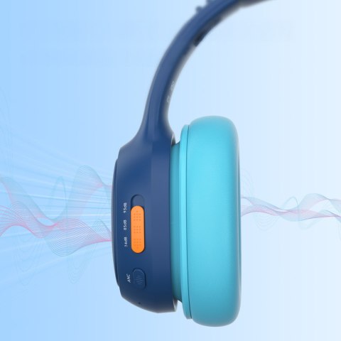 Słuchawki bezprzewodowe ANC KH03 dla dzieci bezpieczne z kontrolą głośności - niebieskie