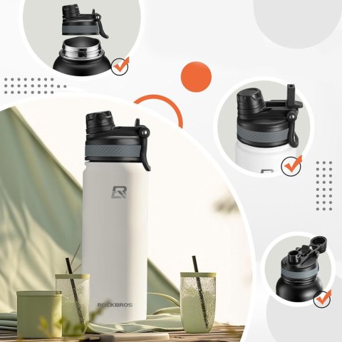 Butelka bidon termiczny rowerowy na napoje 530 ml - biały