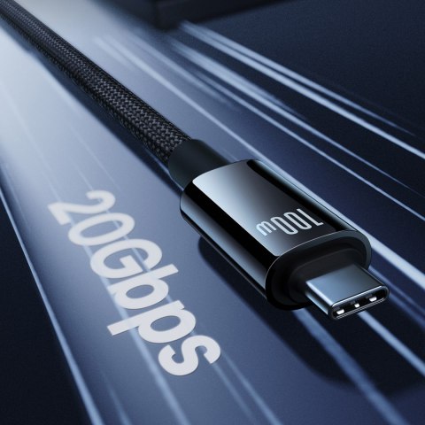 Kabel przewód Tungsten Gold USB-C 100W 4K 20Gb/s 60Hz 1.5m - czarny