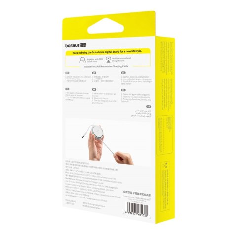 Kabel przewód zwijany Free2Pull USB-C - iPhone Lightning 20W 1m - biały