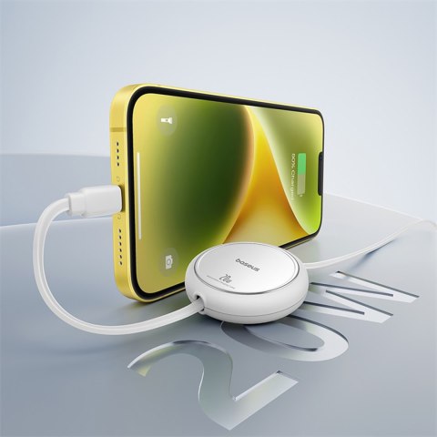 Kabel przewód zwijany Free2Pull USB-C - iPhone Lightning 20W 1m - biały