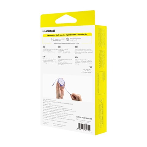 Kabel przewód zwijany Free2Pull USB-C - iPhone Lightning 20W 1m - fioletowy