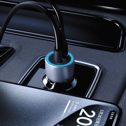 Ładowarka samochodowa R4T 30W USB-A USB-C - szara