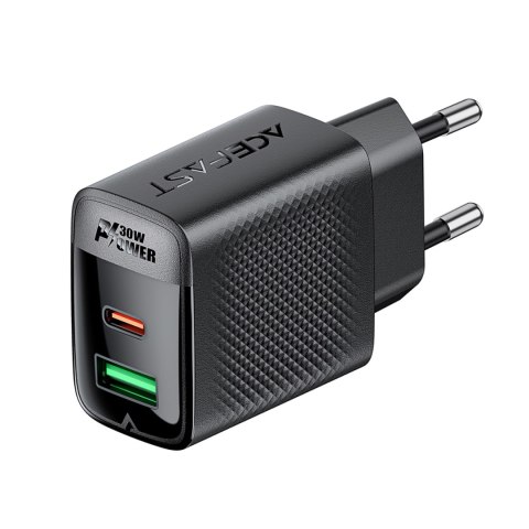 Ładowarka sieciowa A98 sieciowa GaN USB-A USB-C PD 30W - czarna