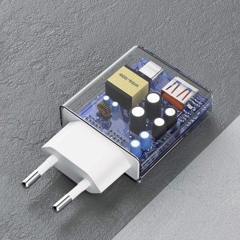 Ładowarka sieciowa GaN A30EUL 30W USB-A USB-C - biała