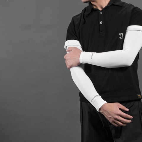 Rękawki przeciwsłonczne kolarskie rowerowe z filtrem UPF50+ 2szt. - białe