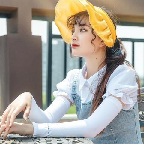 Rękawki przeciwsłonczne kolarskie rowerowe z filtrem UPF50+ 2szt. - białe